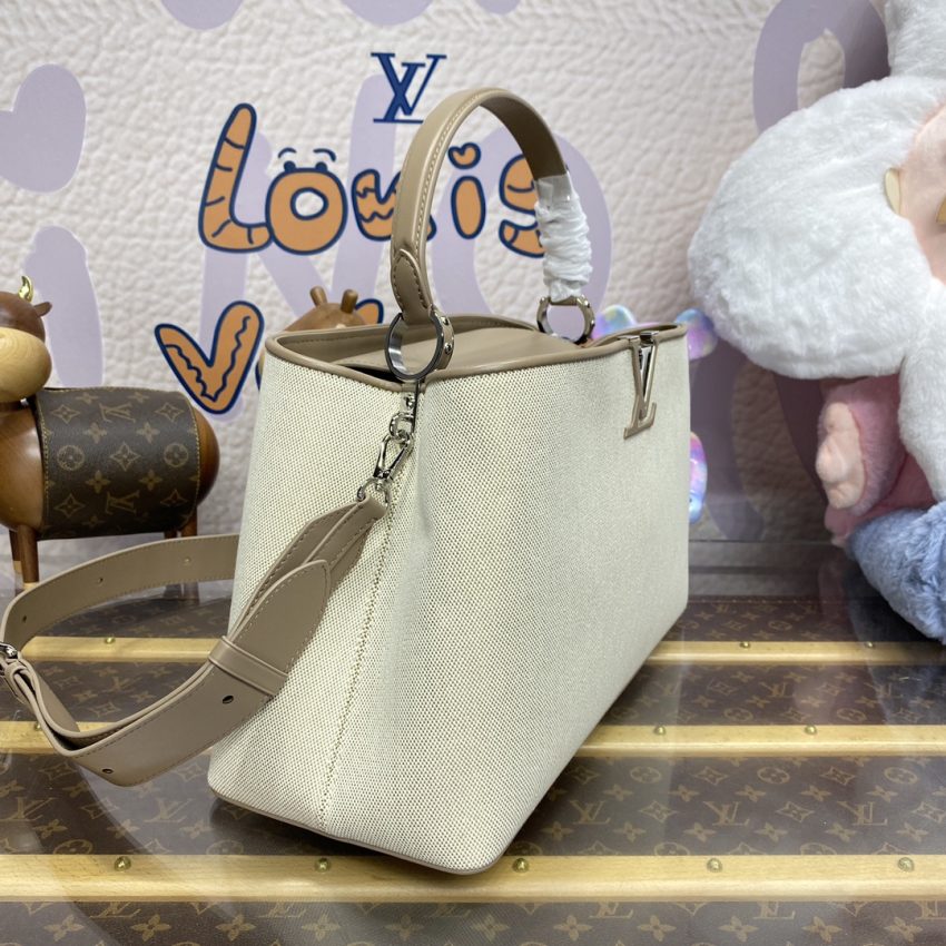 Replica Loius Vuitton Capucines Beige Silk