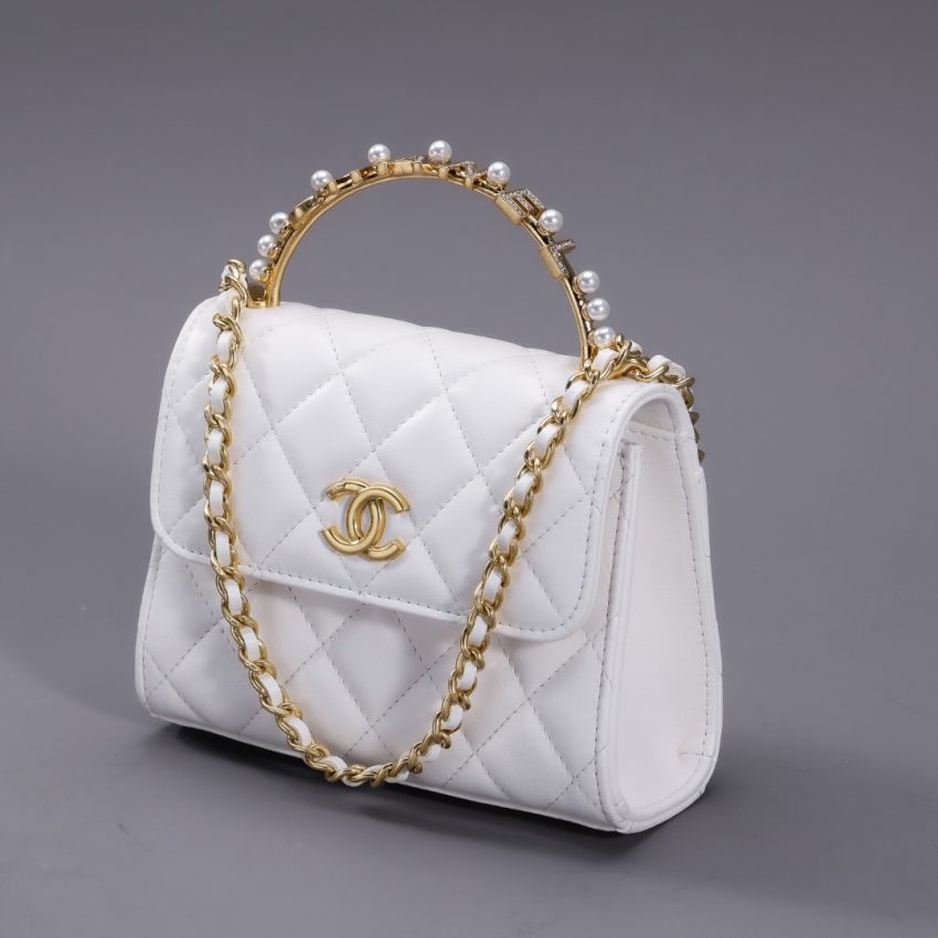 Replica CHANEL 23B Pearl White Handle Bag