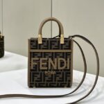 Replica Fendi Mini Tote Brown Monogram