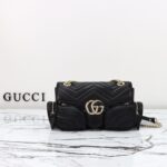 Replica Gucci Marmont 2.0 GG Shoulder Bag Black